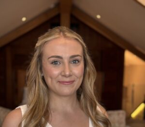 Elopement Bride at Storrs Hotel Boathouse with glowing skin, softly defined eyes and natural pink bridal makeup.